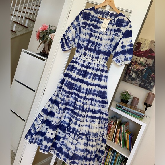 MANGO 100% cotton tie dye print dress blogger fave zara competitor brand - Picture 7 of 12